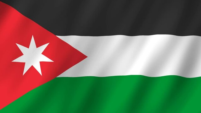Flag of the Jordan waving animation. looping National Jordan flag animation background 4k