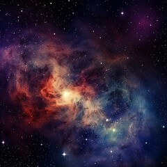 Illustration of galaxy with stars and space. AI-Generated 