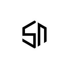 SN Letter Logo Design polygon Monogram Icon Vector Template