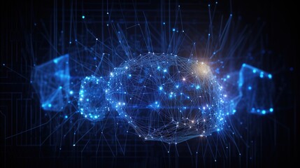 Fototapeta premium Abstract Artificial intelligence. Technology web background. Virtual concept illustration
