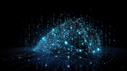 Obraz premium Abstract Artificial intelligence. Technology web background. Virtual concept illustration