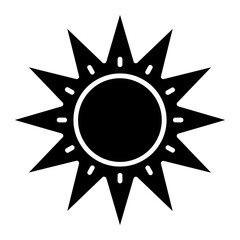 Hot weather solid icon. Solid hot weather vector icon for web design isolated on white background