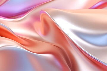 Obraz premium Smooth and Soft pastel rainbow Satin Silk Background. Generative AI.