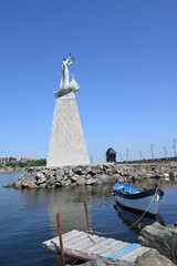  Statue des Heiligen Nikolaus in der Altstadt von Nessebar, Bulgarien