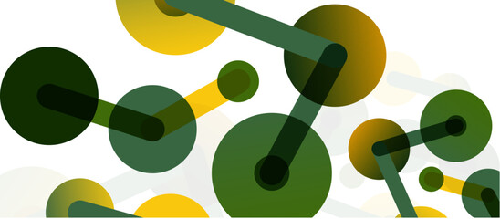 Line points connections geometric abstract background. Circles connected by lines. Trendy techno business template for wallpaper, banner, background or landing