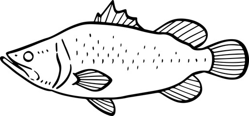 cartoon fish drawing illustration.
