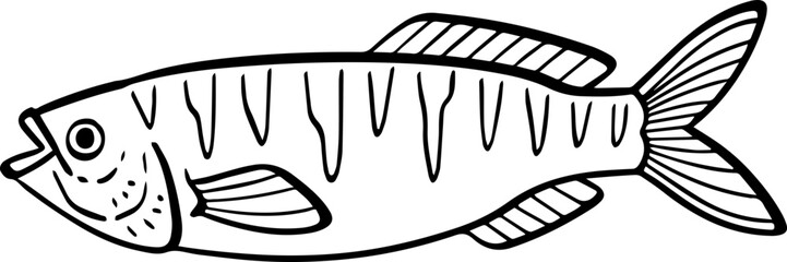 cartoon fish drawing illustration.