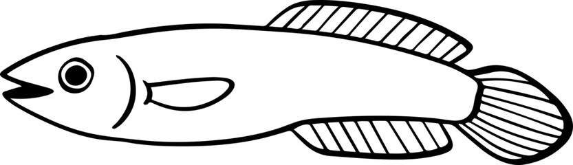 cartoon fish drawing illustration.