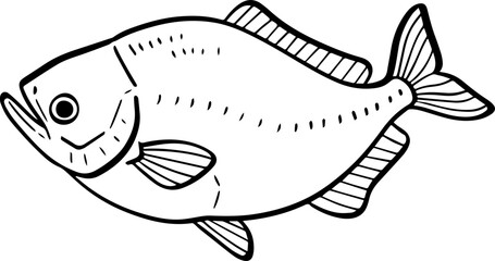 cartoon fish drawing illustration.