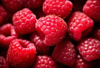 Full frame close up of raspberries