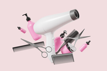 Hairdryer and set of hairdressing equipment