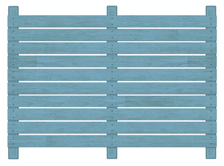木製の青いガーデンフェンス
