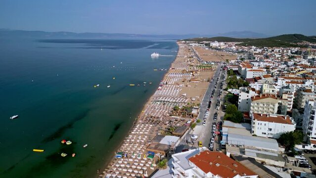 Drone view of Ayvalık beach