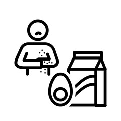 Black line icon for Protein allergy