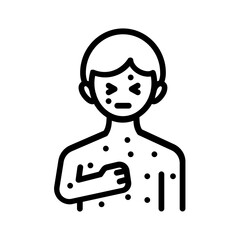 Black line icon for Anaphylactic