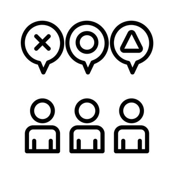 Black line icon for Inconsistent