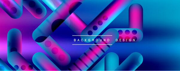 Fototapeta premium Round shapes and lines with fluid gradients abstract background. Vector illustration for wallpaper, banner, background, leaflet, catalog, cover, flyer