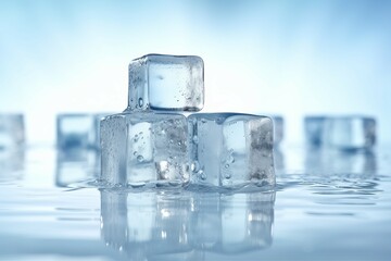 Smooth ice cubes. Generate Ai
