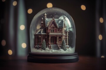 Snow decorative globe. Generate Ai