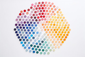 Circle paper multicolored abstract for background. Colorful Paper Droplets. Generative AI.