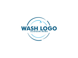 laundry icon washing machine logo design  for business clothes wash cleans modern template