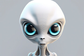 White humanoid alien. Generative AI
