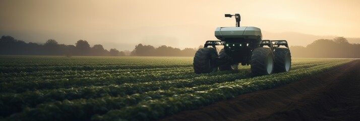 Agriculture with the help of robots in the field. Generative AI