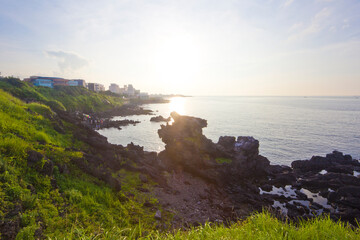 Yongduam Rock in Jeju island, South Korea.