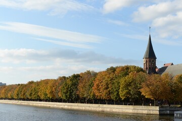 Fototapeta premium Autumn view of Kanta Island in Kaliningrad
