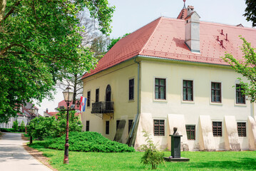 The old historical architecture and city park in Samobor, Croatia - obrazy, fototapety, plakaty