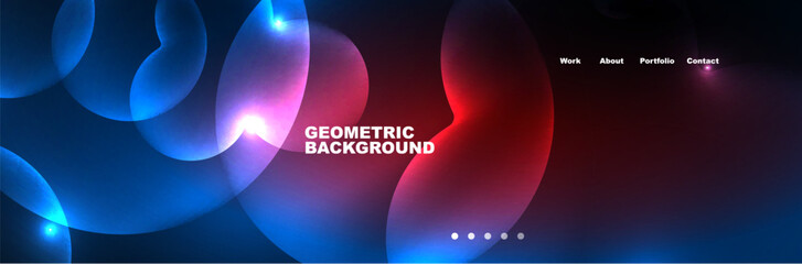 Shiny neon circles and bubbles, dark abstract background with blurred magic neon light, wallpaper design