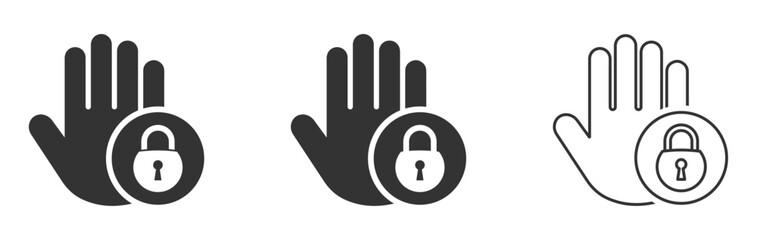 Obraz premium Restricted area flat line and filled vector icons