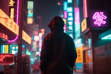 Man tokyo street night. Generate Ai