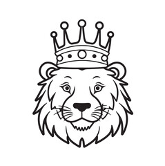 Lion King emblem, line art, icon