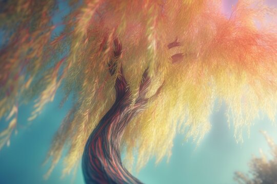 Willow tree wind. Generate Ai