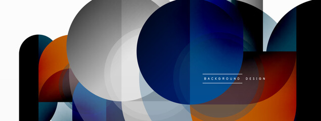 Creative geometric wallpaper. Minimal circle triangle and square line abstract background. Vector illustration for wallpaper banner background or landing page