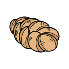 isolate bakery challah bread vector
