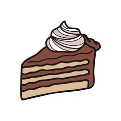 isolate bakery chocolate cake vector