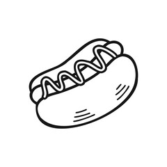 isolate black and white hot dog vector