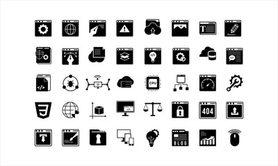 Web development line icons set. Modern outline elements, graphic design concepts, simple symbols collection.