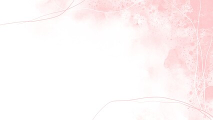 Drawn watercolor decorative pink background with splatter stains and white lines.