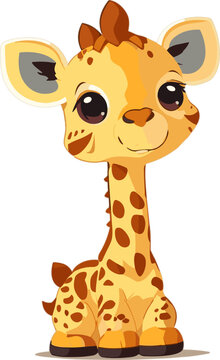 Cute giraffe vector design cartoon