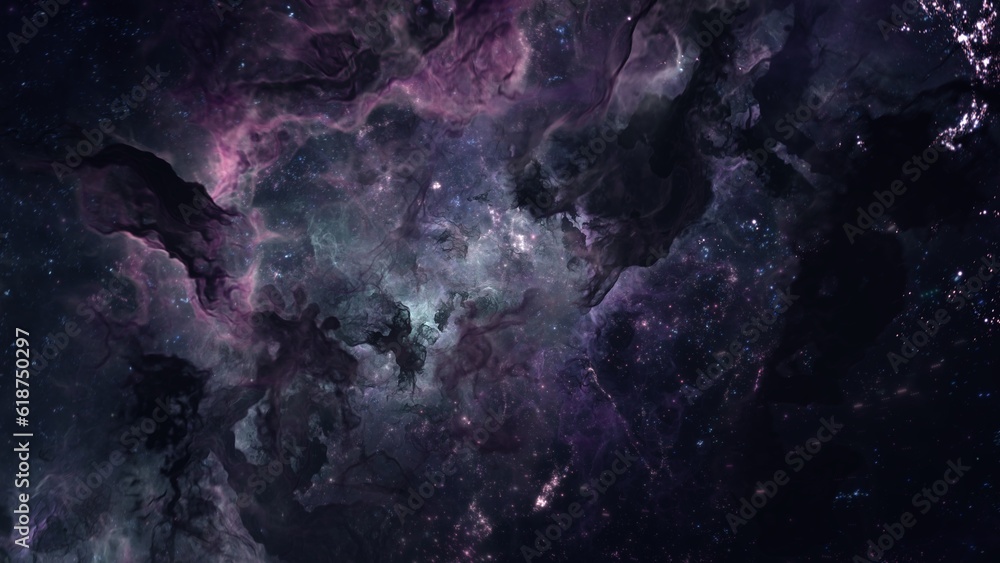 Wall mural mystical hostile galaxy star cluster in alien deep space. science fiction concept illustration of in