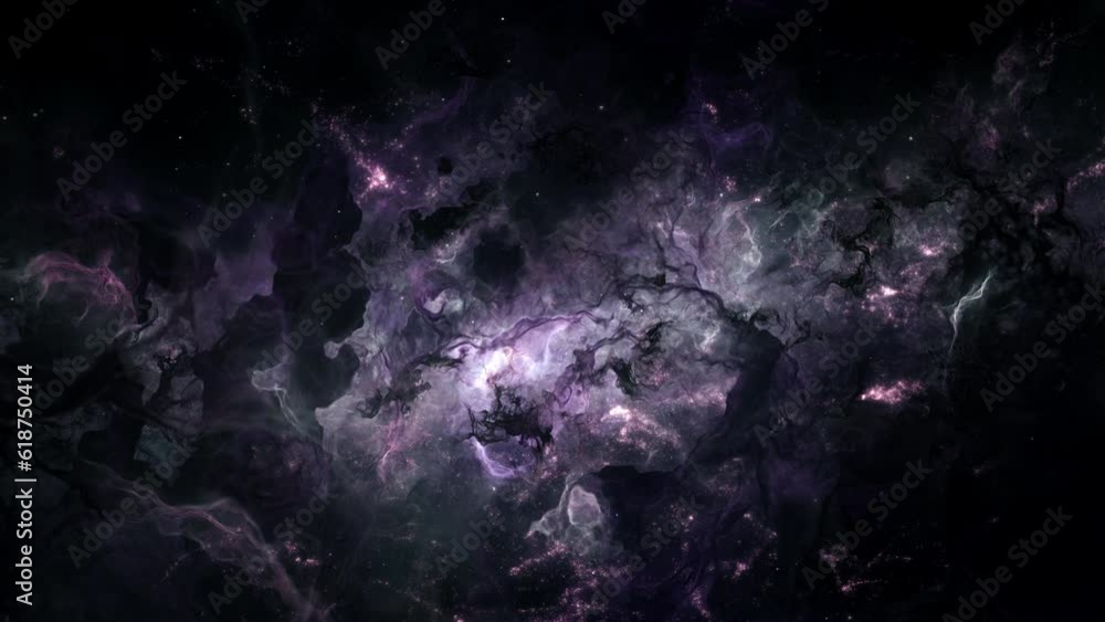 Sticker mystical hostile galaxy star cluster in alien deep space. science fiction concept 3d animation of in