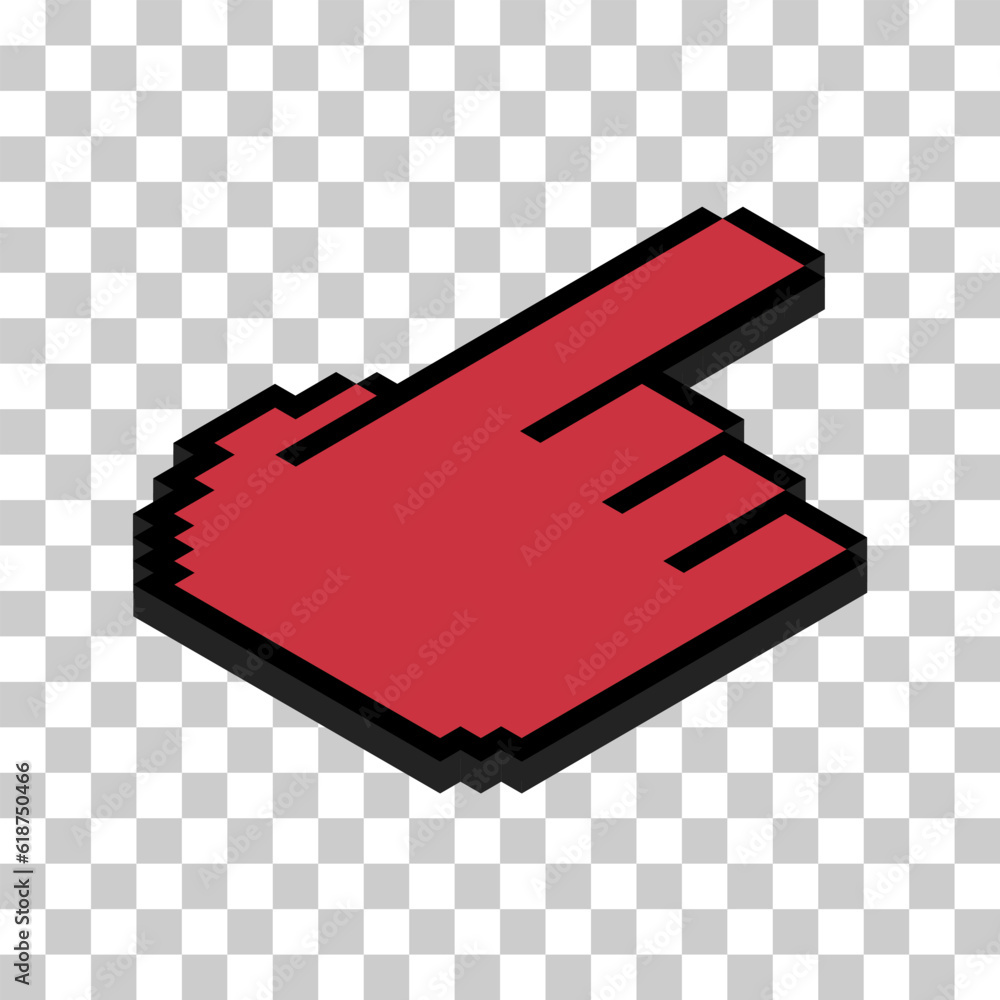 Aufkleber mouse cursor isometric pixel icon, web click symbol, computer pointer vector illustration