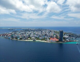 Fototapeta na wymiar Drone photo of Male City, Maldives