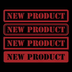 New product stamp symbol, label sticker sign button, text banner vector illustration