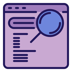 searching icon, flat outline icon style