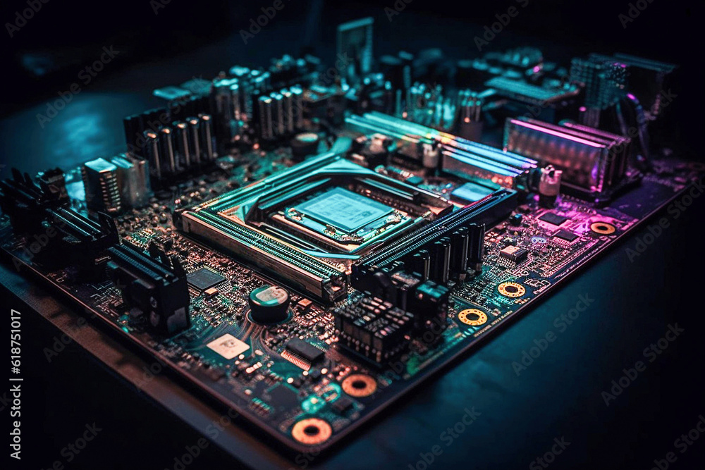 Poster Ai generative. CPU computer processor
