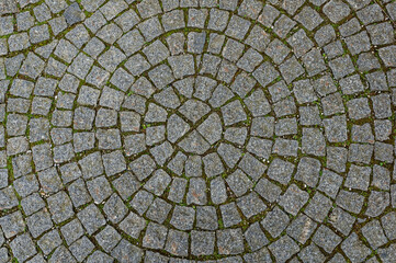 grey cobblestones arranged in a circle